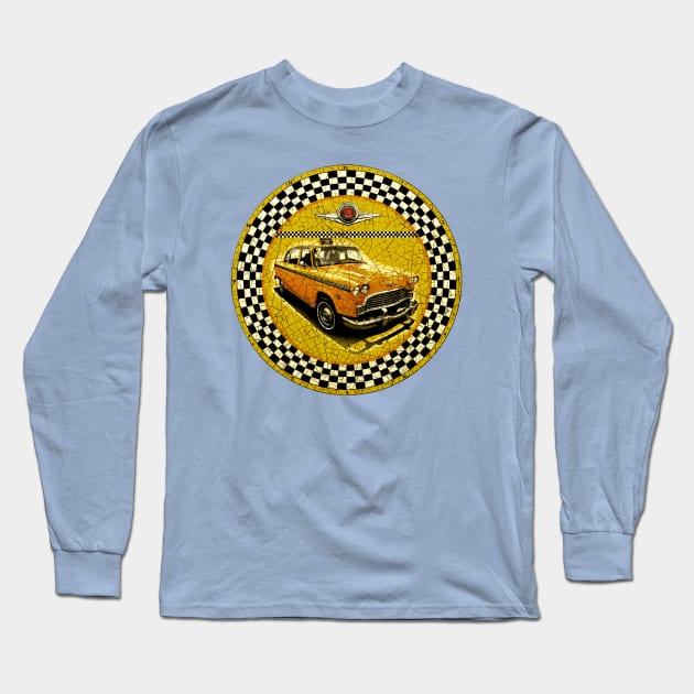 Checker Taxi NY Long Sleeve T-Shirt by Midcenturydave